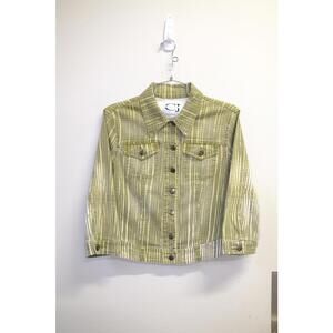 00's Cavalli Jeans Stripe Graphic Denim Jacket